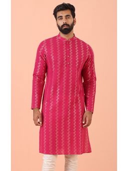 KISAH - Men Pink Cotton Blend Kurta