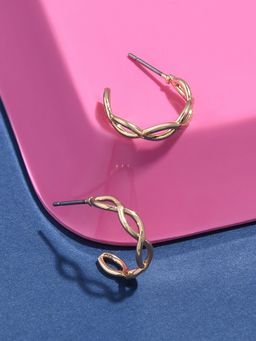 Accessorize London - Women's Gold Crossover Hoop Earrings