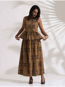 trueBrowns - Beige Cotton Skirt Co-Ord (Set of 2)