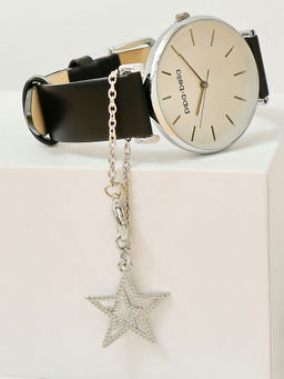 Pipa Bella by Nykaa Fashion - Silver-Plated Dual Star Watch Charm