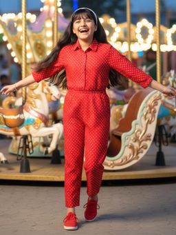 Uptownie - Red Polka Dots Jumpsuit
