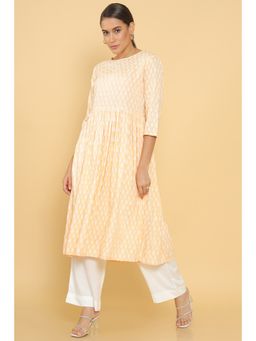 Soch - Women Peach Printed Kurta