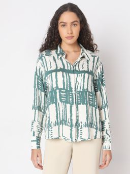 VERO MODA - Sage Green Abstract Print Shirt