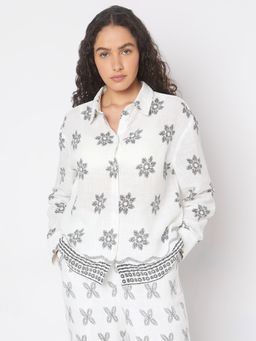 VERO MODA - White Printed Cotton Shirt