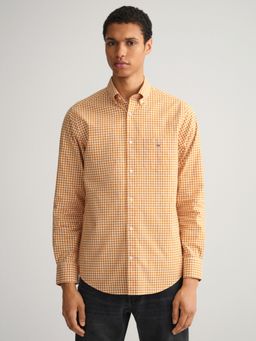 GANT - Men Orange Checked Regular Fit Shirt