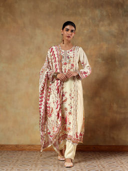 DEVRI - Women Noorani Crepe Silk Printed Kurta with Pant and Dupatta