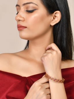 Voylla - Sparkling Elegance Red Stone Bangle