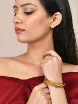 Voylla - Sparkling Elegance Traditional Gold Plated Bangle