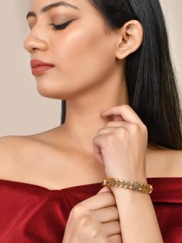 Voylla - Sparkling Elegance Green-Red Studded Bangle