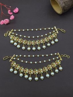 GRIIHAM - 3 Layer Ear Chain With Cz/Ad Stones