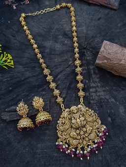 GRIIHAM - Gold Plated Laxmi Gundu Jewellery Set