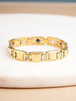 Palmonas - Regal Stone Inlay Chain Waterproof And Anti-Tarnish Bracelet For Men