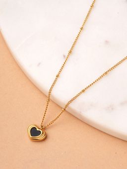 Palmonas - Midnight Heart Pendant Waterproof And Anti-Tarnish Necklace