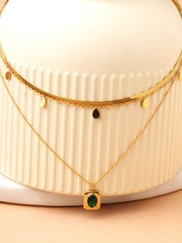 Palmonas - Luxe Square Gem Waterproof And Anti-Tarnish Necklace