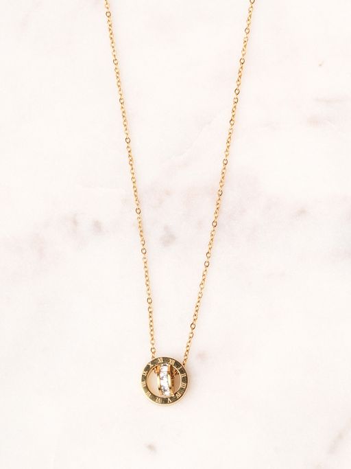Palmonas Radiant Round Crystal Waterproof And Anti-Tarnish Necklace
