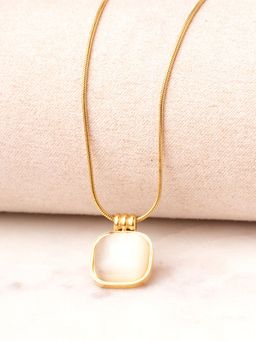 Palmonas - Luminous Square Stone Waterproof And Anti-Tarnish Necklace