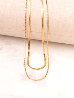 Palmonas - Sleek Dual Chain Layered Waterproof And Anti-Tarnish Necklace