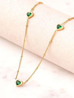 Palmonas - Emerald Glow Heart Waterproof And Anti-Tarnish Necklace