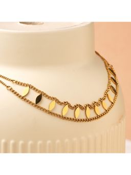 Palmonas - Leaf Disc Chain Waterproof And Anti-Tarnish Necklace