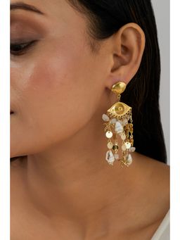 AMOSSH - Ocean Eye Dangle Waterproof 18K Gold Plated Earrings