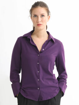 RAREISM - Spie Dark Purple Solid Shirt