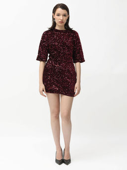 RAREISM - Tiana Sheen Maroon Dress