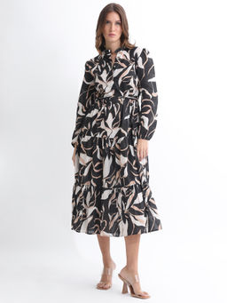 RAREISM - Zigzora Primary Black Print Dress (Set of 2)