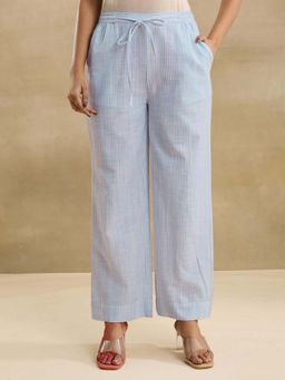 Fabindia - Blue Cotton Casual Trouser