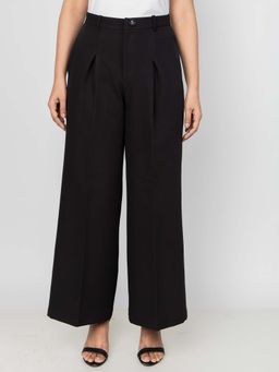 PRET PITAARA - Black Wide Leg Pleated Trouser