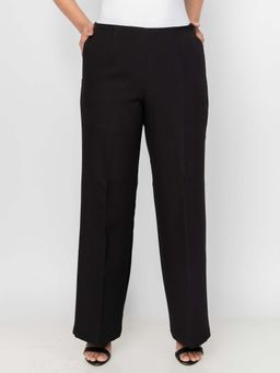 PRET PITAARA - Black Straight Fit Seamless Trouser
