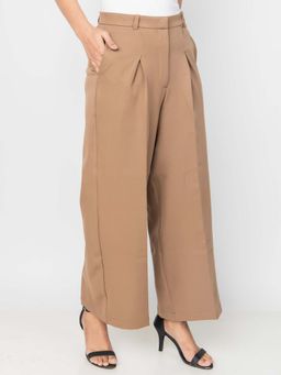 PRET PITAARA - Brown Wide Leg Pleated Trouser