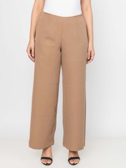 PRET PITAARA - Brown Straight Fit Seamless Trouser
