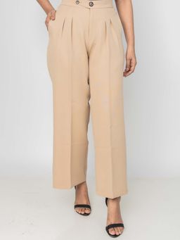 PRET PITAARA - Beige Straight Fit Korean Trouser