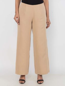 PRET PITAARA - Beige Straight Fit Seamless Trouser