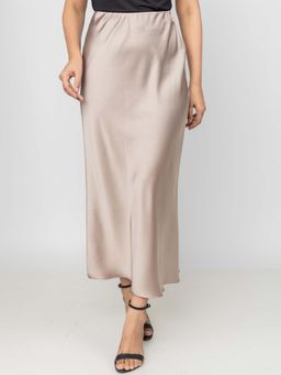 PRET PITAARA - Champagne Satin Fluid Skirt