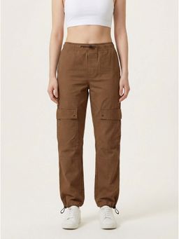 Bene Kleed - Women Brown Mid-Rise Relaxed Fit Cargo Trouser