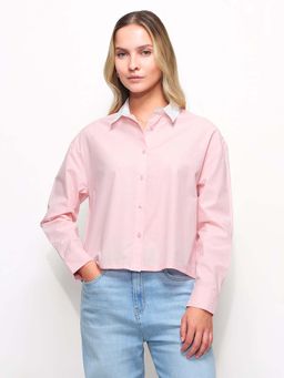 U.S. POLO ASSN. - Contrast Collar Boxy Solid Shirt
