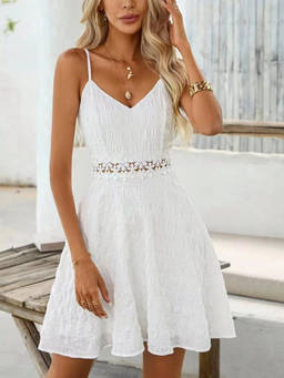 Oh Rare - White Women Casual Style Dress