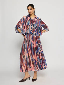 Label Ritu Kumar - Women Pink Chiffon Co-ord Set