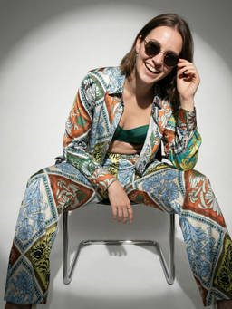 ZUMMER - Multi-Color Floral Satin Co-ord Set
