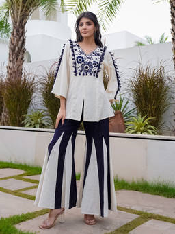 ZUMMER - Off White Embroidered Co-ord Set