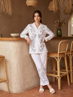 ZUMMER - White Embroidered Co-ord Set