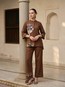 ZUMMER - Brown Hand Painted Co-Ord Set