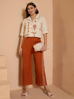 ZUMMER - Cream Embroidered Co-ord Set