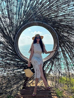 MISS MOSA BY AKANKSHA - Beige Crochet Skirt Set (Set of 2)