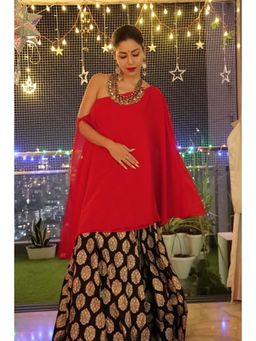 MONK & MEI - Raagini-off Shoulder Top With Lehenga (Set of 2)