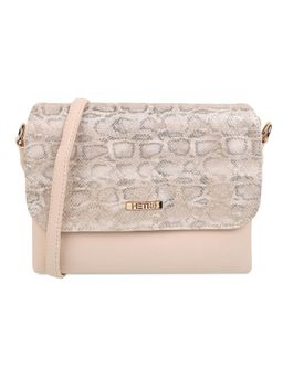 Metro - Beige Faux Leather Printed Fashion Sling Bag (S)