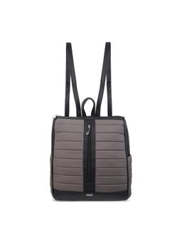 Mochi - Black & Grey Faux Leather Fashion Backpack (M)