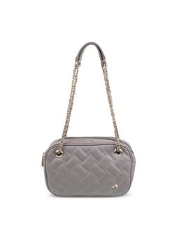 Metro - Grey Faux Leather Shoulder Bag (M)