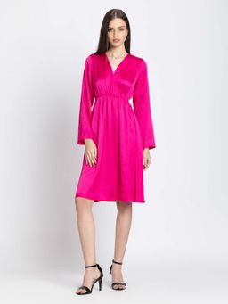 SHAYE - Pink Solid Casual Dress